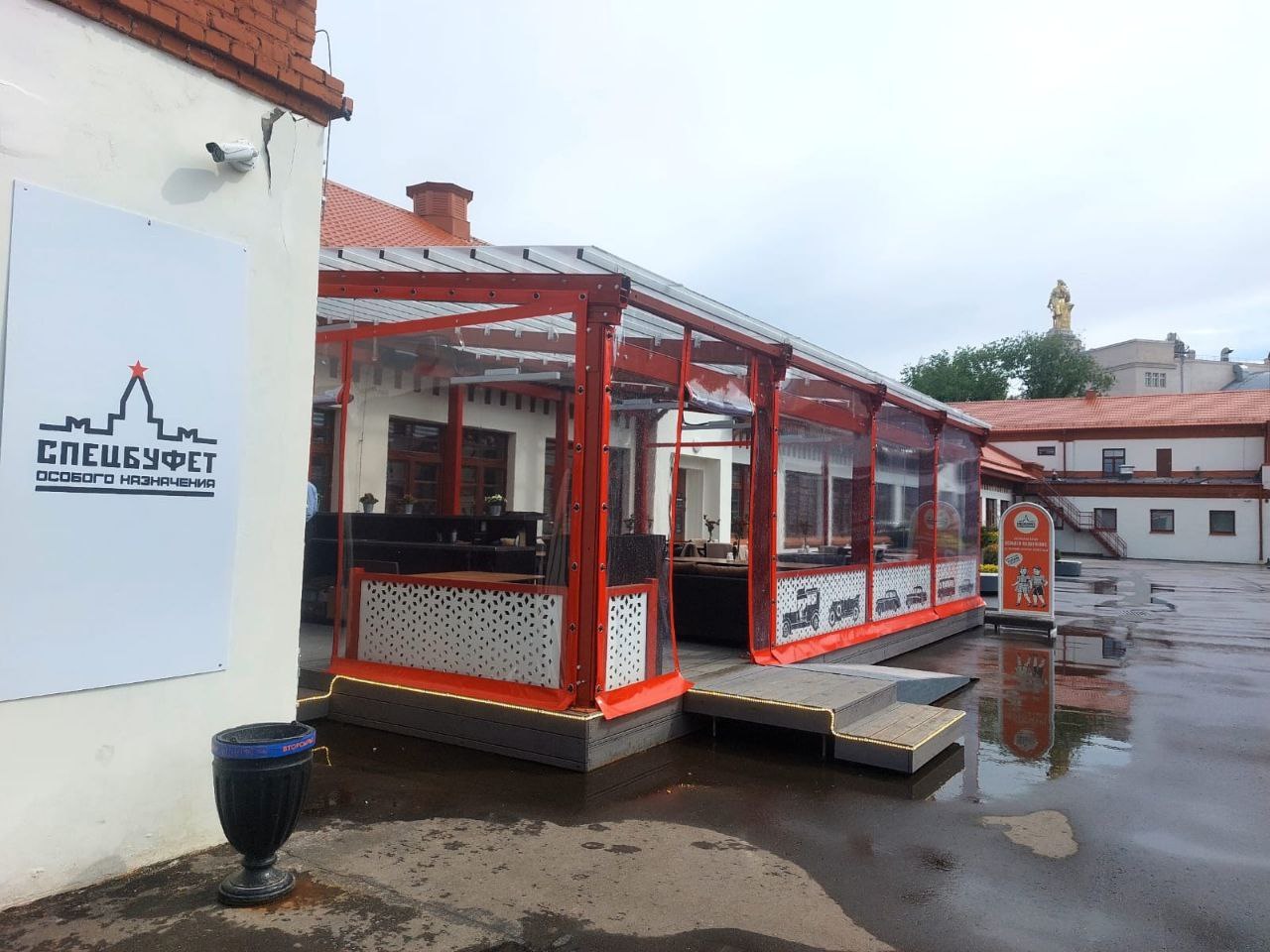 ПВХ шторы для летней террасы кафе в Верее